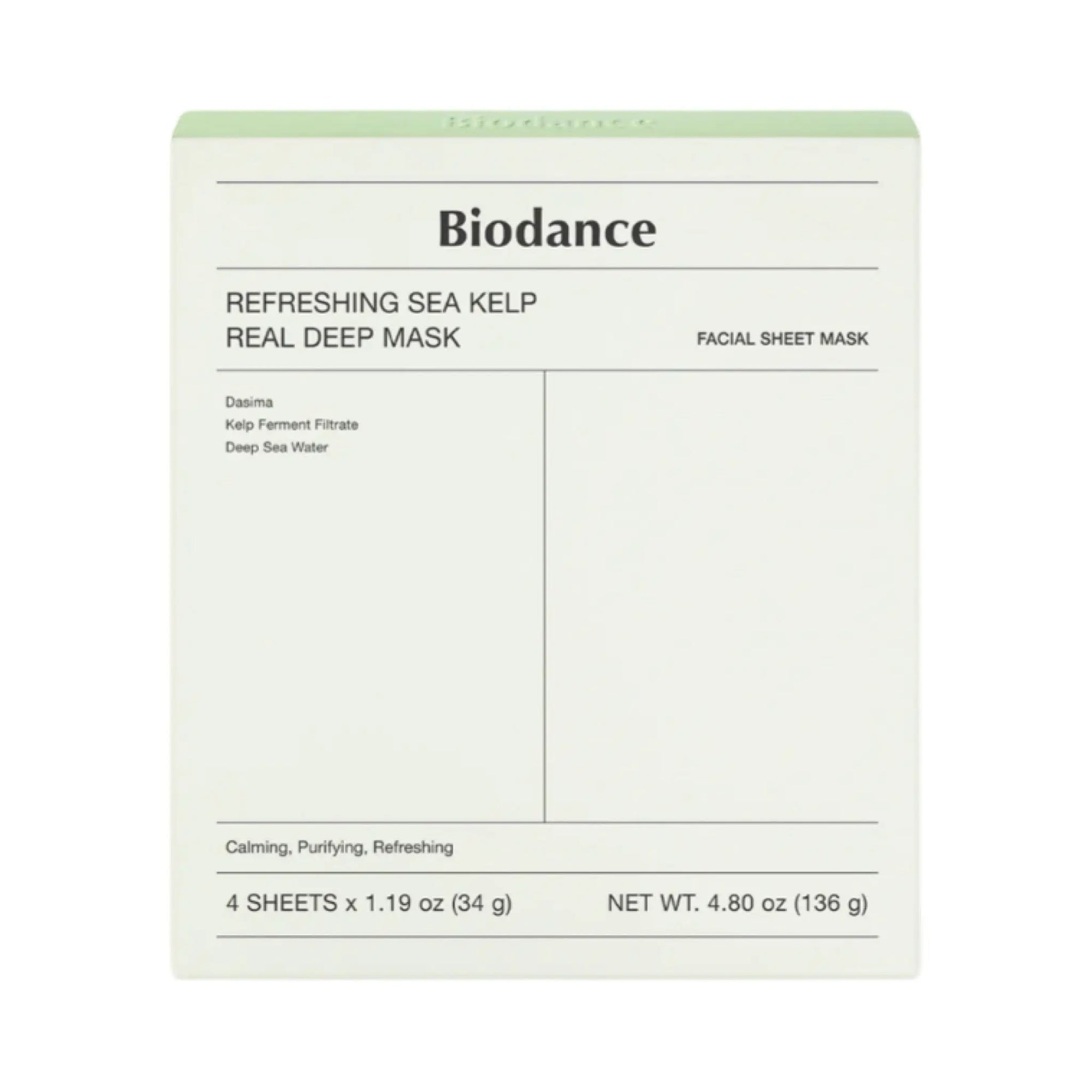 [BIODANCE] Refreshing Sea Kelp Real Deep Mask 1Box (4 pcs) Biodance