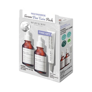 [Mary&May] Niacinamide Serum Duo twin Pack (Niacinamide+Chaenomeles Sinensis Serum 30ml 2EA+Tranexamic Acid+Glutathion Eye Cream 12g (Miniature) 2EA) Mary & May
