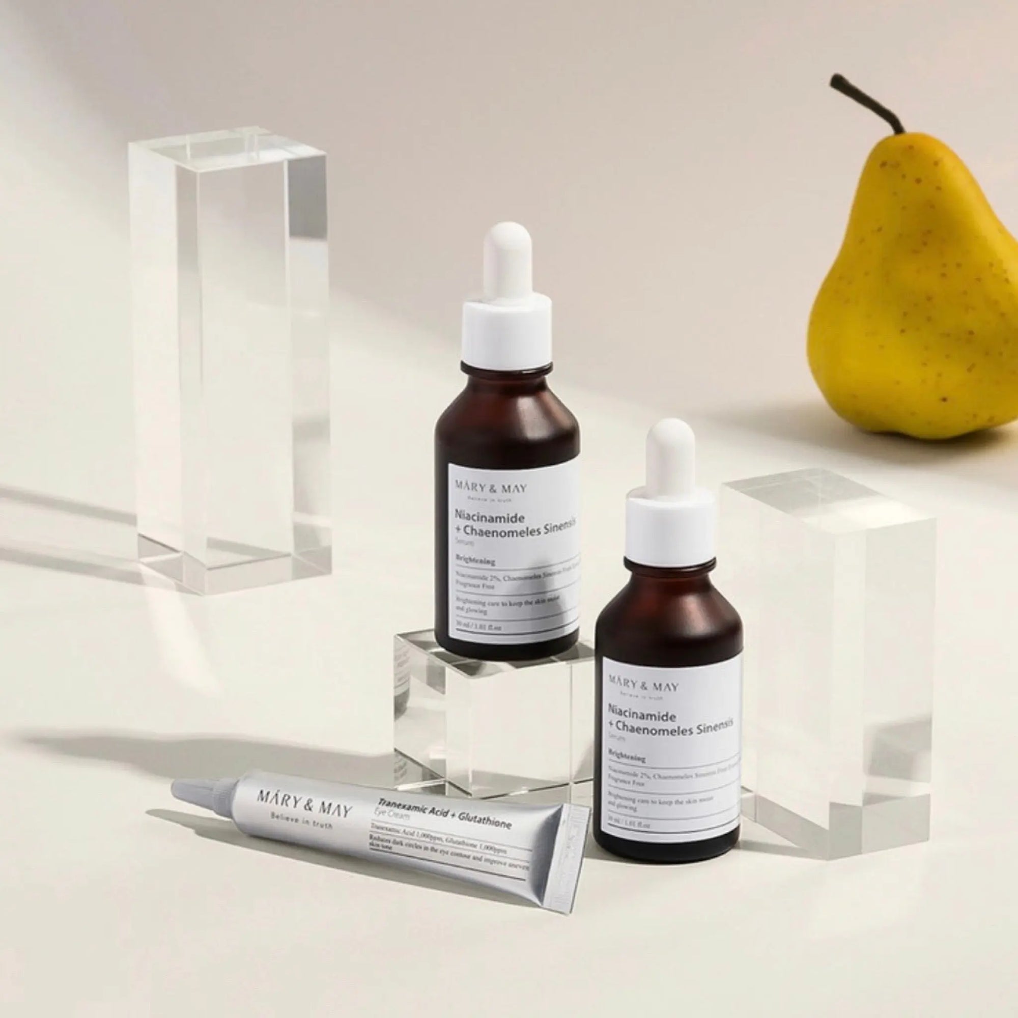 [Mary&May] Niacinamide Serum Duo twin Pack (Niacinamide+Chaenomeles Sinensis Serum 30ml 2EA+Tranexamic Acid+Glutathion Eye Cream 12g (Miniature) 2EA) Mary & May