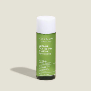 [Mary&May] Vegan CICA Teatree Toner Special Set (Vegan CICA Tea Tree AHA PHA Blemish Toner 200ml 1EA+Vegan CICA Tea Tree AHA PHA Blemish Toner 30ml 1EA+Tranexamic Acid+Glutathion Eye Cream 12g (Miniature) 1EA) WanderShop