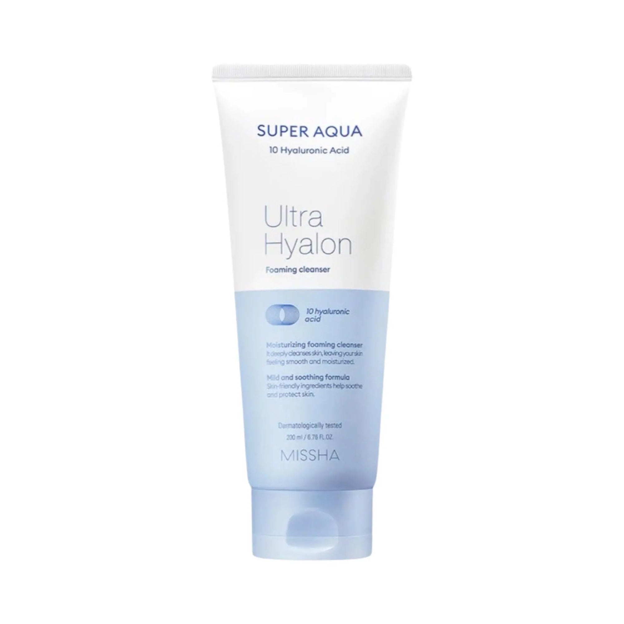 Missha - Super Aqua Ultra Hyalron Foaming Cleanser 200mL WanderShop