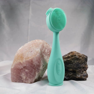 WANDERSHOP - Silicone Gemstone Vibration Heating Facial Brush WanderShop