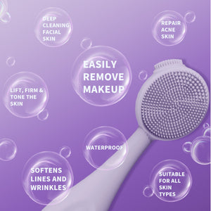 WANDERSHOP - Silicone Gemstone Vibration Heating Facial Brush WanderShop